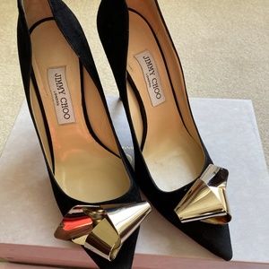 Jimmy Choo Vesna Metal Bow Pump, Black Size 39.5B